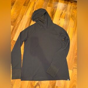 Eddie‎ Bauer women hooded lightweight pullover medium charcoal grey